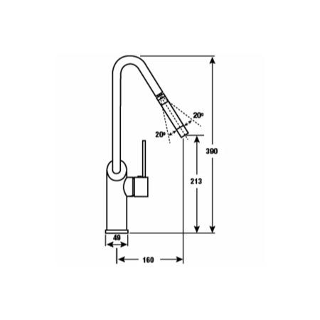 CDA Chrome Single Lever Mixer Swivel Spout Kitchen Tap