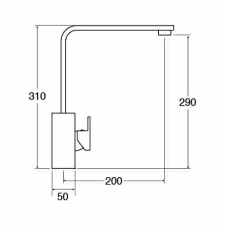 GRADE A2 - CDA TV9BL Black Single Side Lever Kitchen Mixer Tap