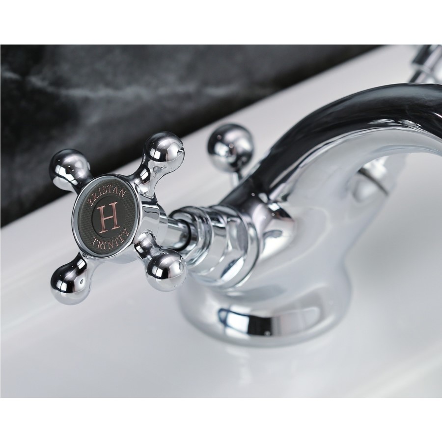 GRADE A1 - Bristan Trinity Chrome Basin Mixer Tap with Waste