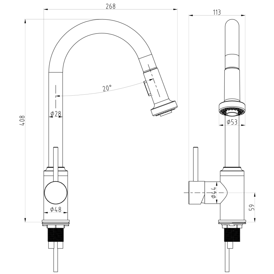Reginox Pull Out Spray Tap