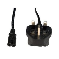 UK Mains to Figure 8 C7 2 Meter Black OEM Power Cable