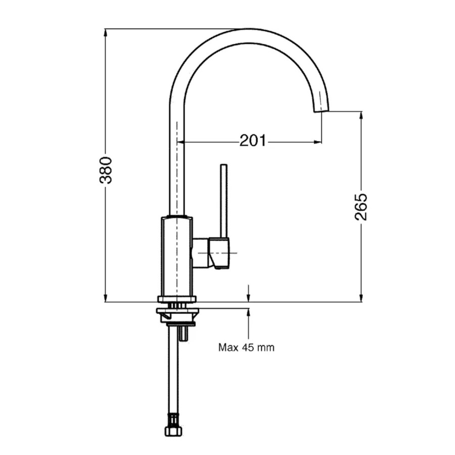 Smeg Chrome Single Lever Mixer Kitchen Tap
