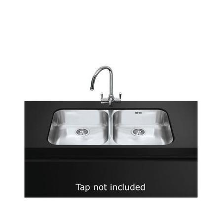 GRADE A2 - Smeg UM4545 Alba Double Bowl Undermount Stainless Steel Sink
