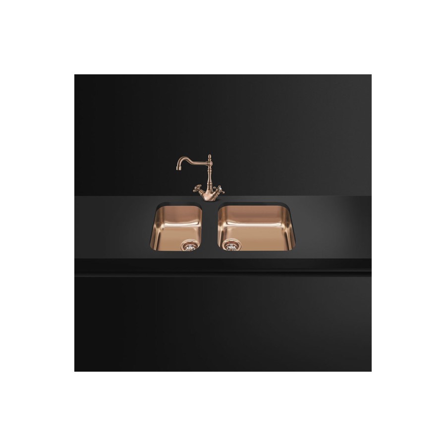 GRADE A2 - Smeg UM45RA2 45cm Alba Copper PVD Finish Undermounted Single Bowl