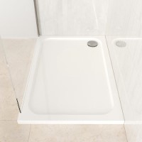 1200x760mm Rectangular Shower Tray – Low Profile 45mm – Stone Resin – White – Pearl