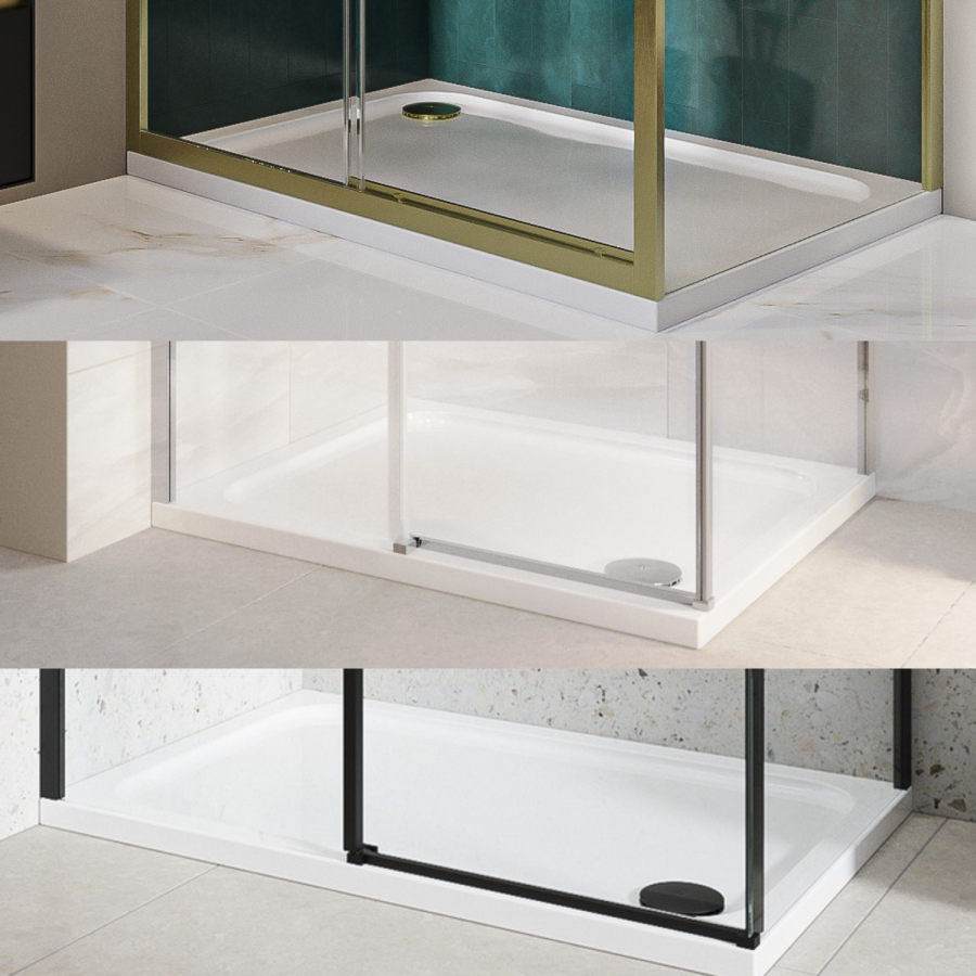1200x760mm Rectangular Shower Tray – Low Profile 45mm – Stone Resin – White – Pearl