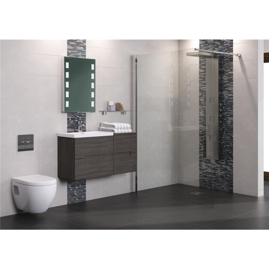 Hudson Reed Grey Wall Hung Bathroom Cabinet & Basin - W510 x H540mm