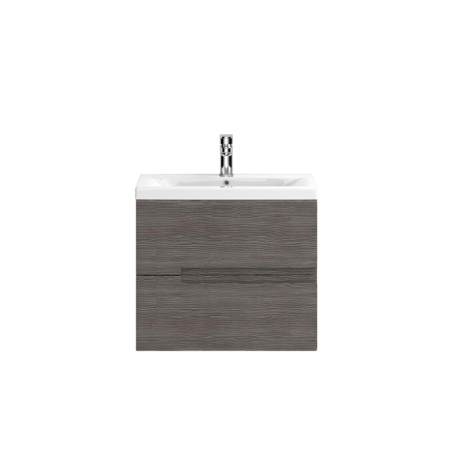 Hudson Reed Grey Wall Hung Bathroom Cabinet & Basin - W615 x H540mm