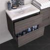 Hudson Reed Grey Wall Hung Bathroom Cabinet &amp; Basin - W615 x H540mm