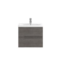 Hudson Reed Grey Wall Hung Bathroom Cabinet & Basin - W605 x H518mm