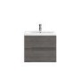 Hudson Reed Grey Wall Hung Bathroom Cabinet & Basin - W605 x H518mm