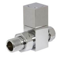 GRADE A1 - Square Straight Radiator Valves Chrome- For Pipework Which Comes From The Floor GRADE A1 - Square Straight Radiator Valves Chrome- For Pipework Which Comes From The Floor