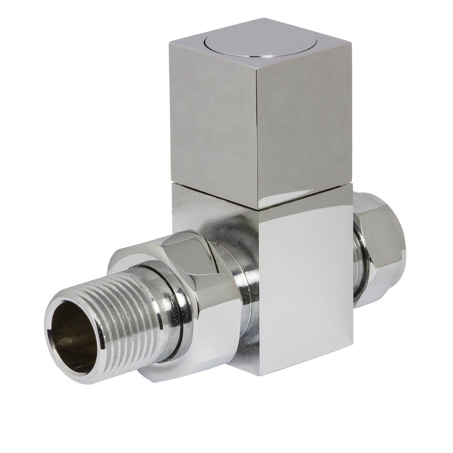 GRADE A1 - Square Straight Radiator Valves Chrome- For Pipework Which ...