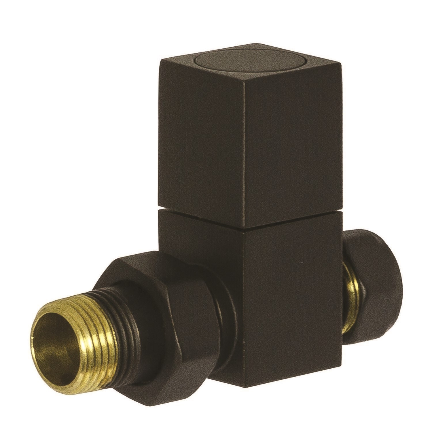 Square Straight Radiator Valves Black- For Pipework Which Comes From ...