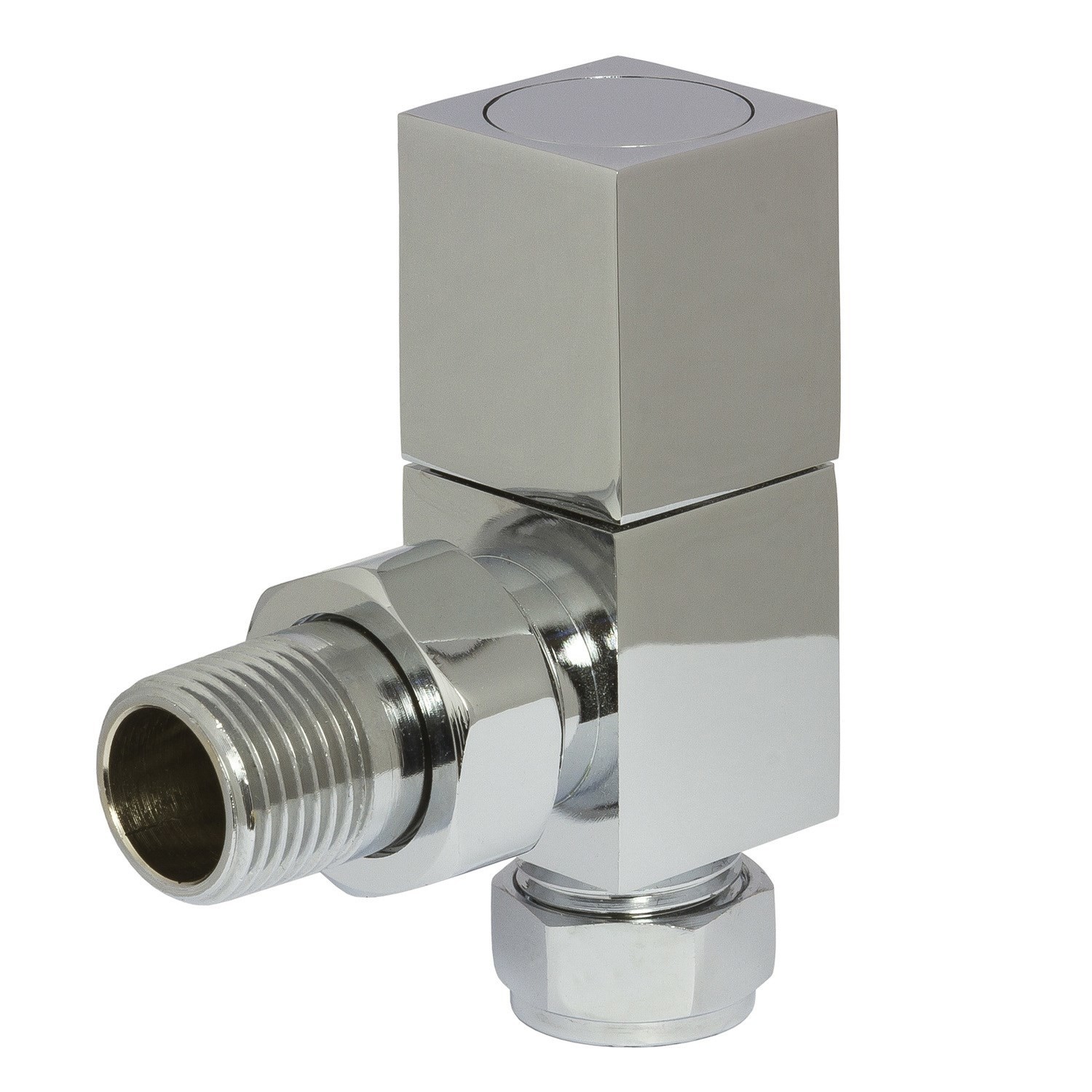 Square Angled Radiator Valves Chrome - Better Bathrooms