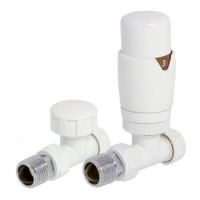 Round Straight TRV and Lockshield Radiator Valves White Round Straight TRV and Lockshield Radiator Valves White