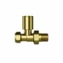 ONLY OPENED - Brushed Brass Round Straight Radiator Valves - Tundra - For Pipework Which Comes From The Floor