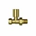 Brushed Brass Round Straight Radiator Valves - Tundra - For Pipework Which Comes From The Floor
