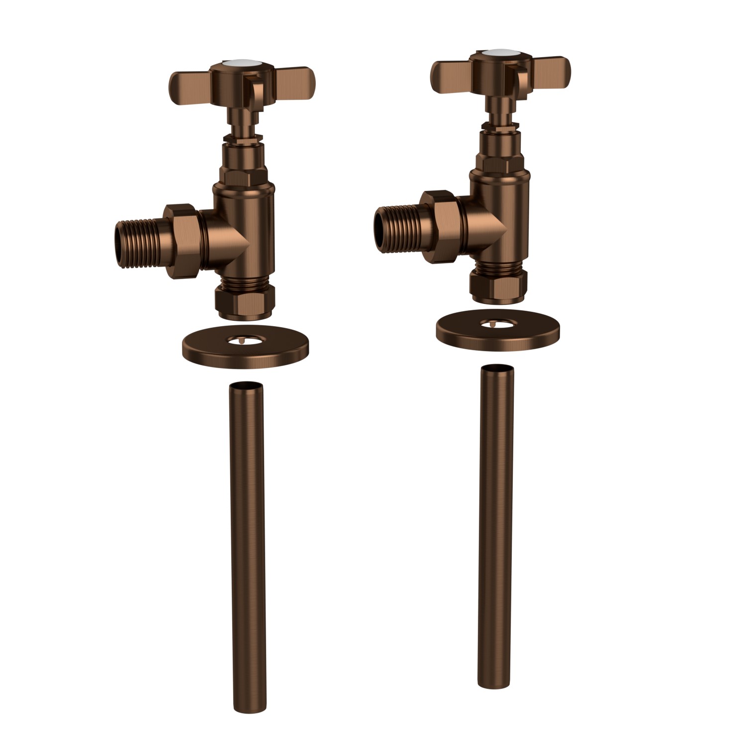 Bronze Traditional Angled Radiator Valves - Regent - Better Bathrooms