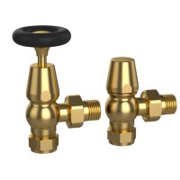 Brass & Black Traditional Angled Radiator Valves - Regent Brass & Black Traditional Angled Radiator Valves - Regent