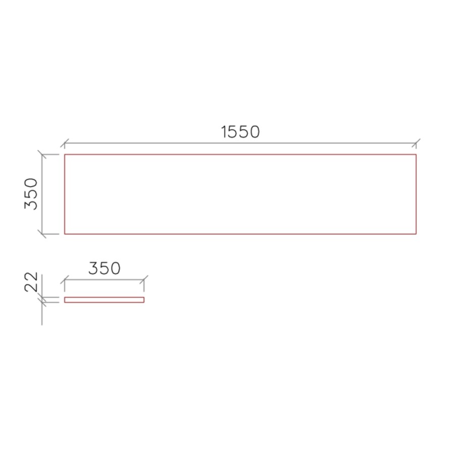 Wood effect Worktop for Fitted Furniture 1550 x 350 x 22mm- Vancouver