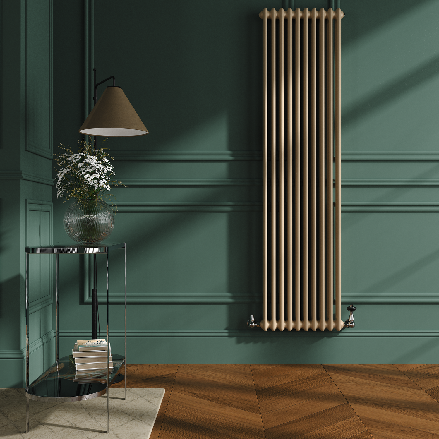Reggio Elk Vertical Double Column Traditional Radiator 1800X470mm 4399 Btu Cast Iron Style VCD10-1800-EBCT - Image 2