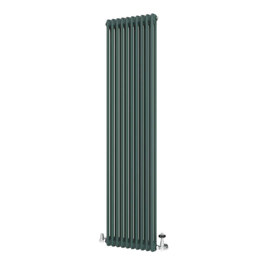 Reggio Evergreen Vertical Double Column Traditional Radiator 1800x470mm 4399 BTU - Cast Iron Style