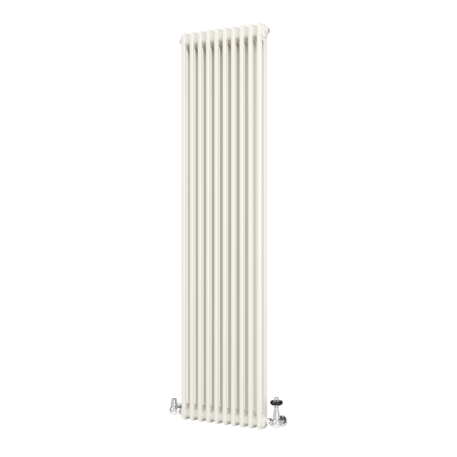 Reggio Linen Vertical Double Column Traditional Radiator 1800x470mm 4399 BTU - Cast Iron Style