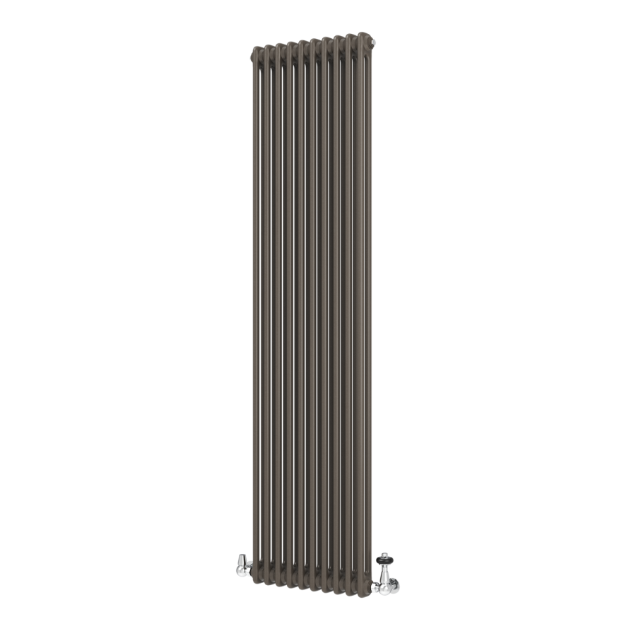 Reggio Russet Vertical Double Column Traditional Radiator 1800x470mm 4399 BTU - Cast Iron Style