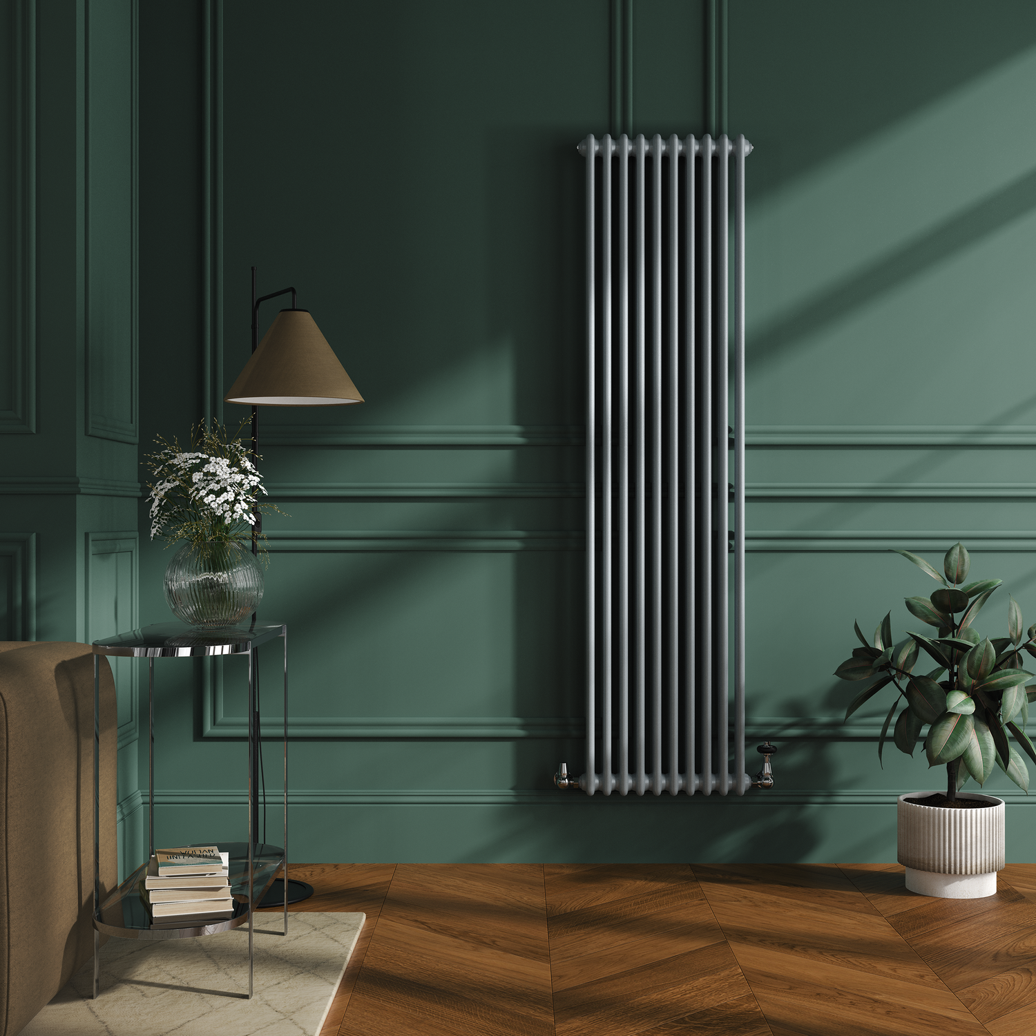 Reggio Salt & Pepper Vertical Double Column Traditional Radiator ...
