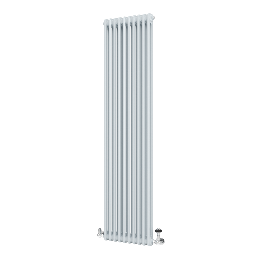 Reggio Salt & Pepper Vertical Double Column Traditional Radiator 1800x470mm 4399 BTU - Cast Iron Style