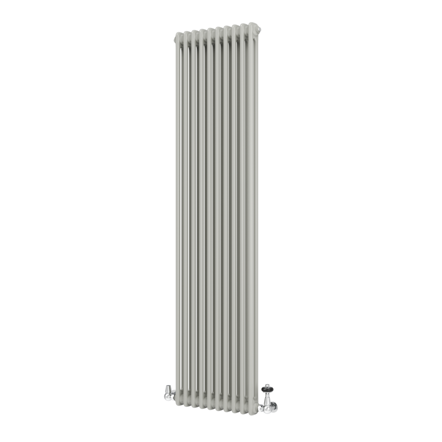 Reggio Smoked Stone Vertical Double Column Traditional Radiator 1800x470mm 4399 BTU - Cast Iron Style