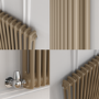 Reggio Beige grey Vertical Double Column Traditional Radiator 1800x560mm 5279 BTU - Cast Iron Style