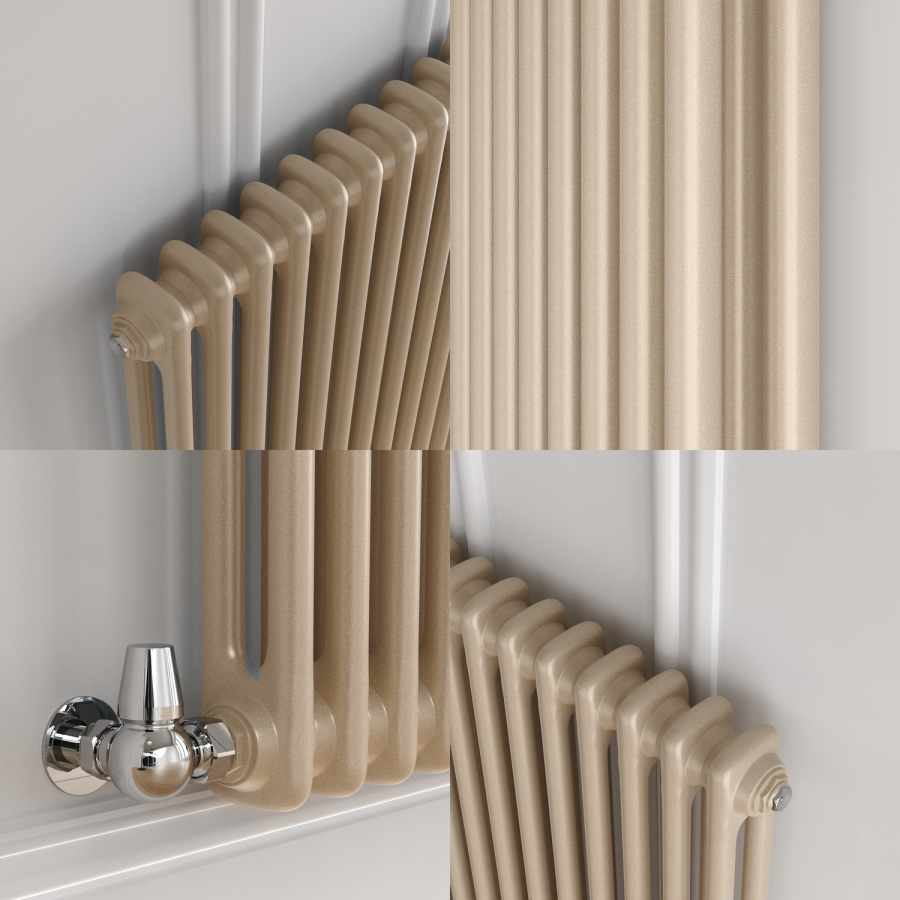 Reggio Cleopatra Vertical Double Column Traditional Radiator 1800x560mm 5279 BTU - Cast Iron Style