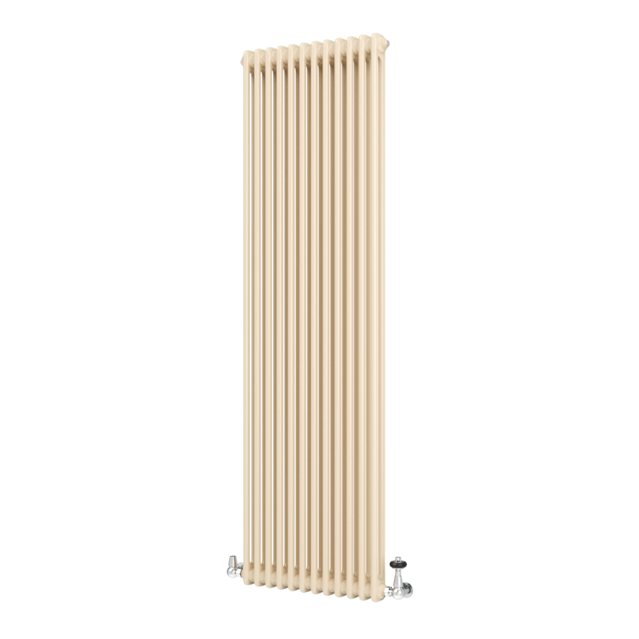 Reggio Elk brown Vertical Double Column Traditional Radiator 1800x560mm 5279 BTU - Cast Iron Style