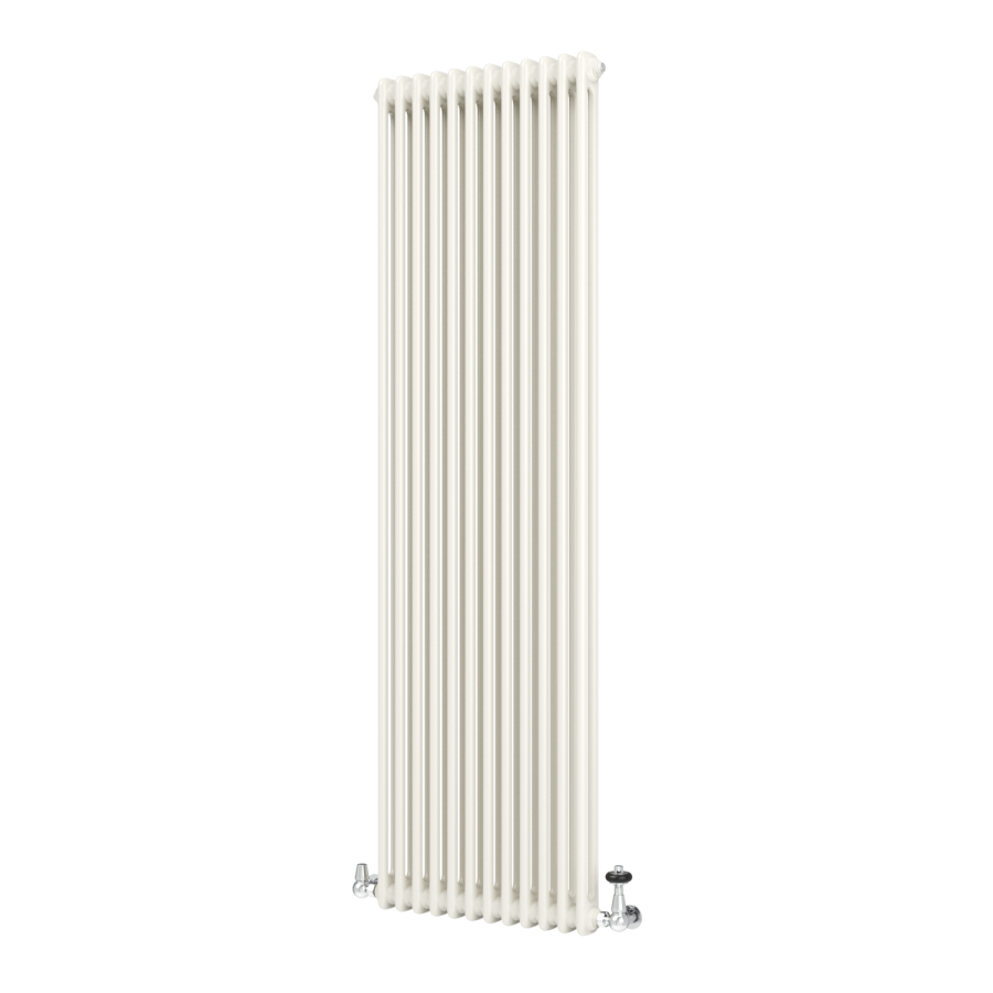 Reggio Linen Vertical Double Column Traditional Radiator 1800x560mm 5279 BTU - Cast Iron Style