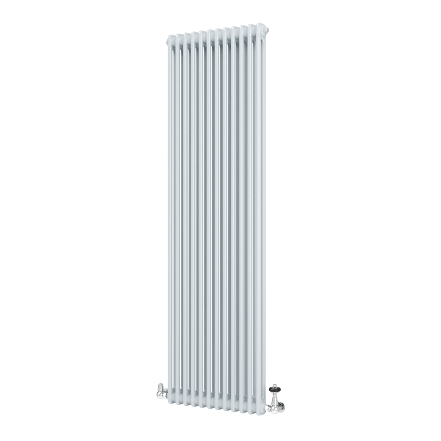 Reggio Salt & Pepper Vertical Double Column Traditional Radiator 1800x560mm 5279 BTU - Cast Iron Style