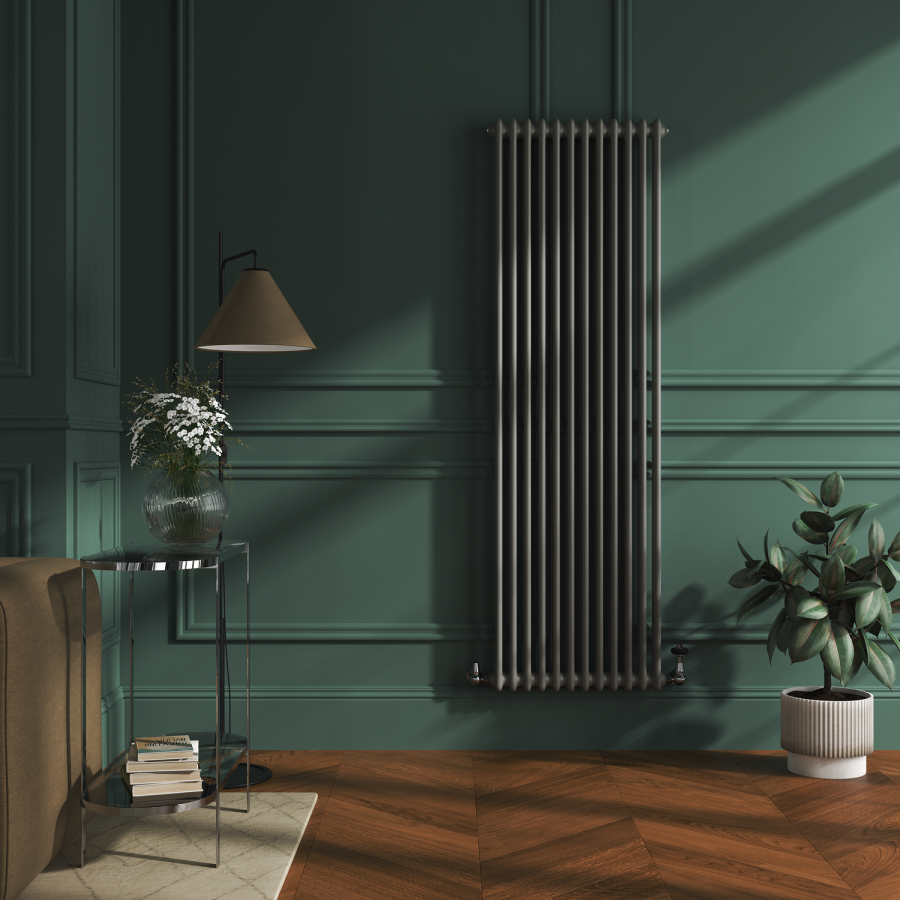 Reggio Smoked Stone Vertical Double Column Traditional Radiator 1800x560mm 5279 BTU - Cast Iron Style