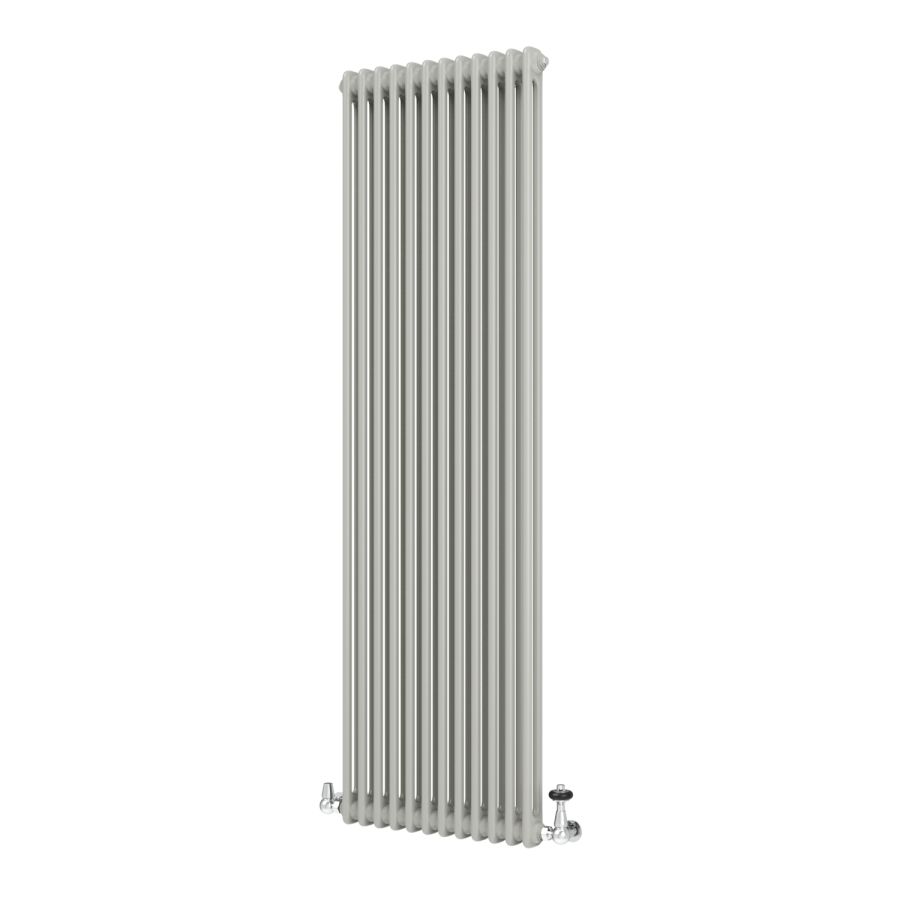 Reggio Smoked Stone Vertical Double Column Traditional Radiator 1800x560mm 5279 BTU - Cast Iron Style