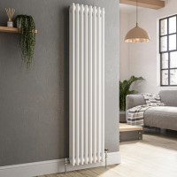 Reggio White Vertical Double Column Traditional Radiator 1500x380mm 2972 BTU - Cast Iron Style Reggio White Vertical Double Column Traditional Radiator 1500x380mm 2972 BTU - Cast Iron Style