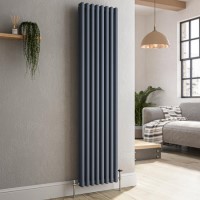 Reggio Anthracite Vertical Triple Column Traditional Radiator 1500x380mm 3751 BTU - Cast Iron Style Reggio Anthracite Vertical Triple Column Traditional Radiator 1500x380mm 3751 BTU - Cast Iron Style
