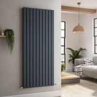 Riace Anthracite Vertical Flat Designer Radiator 1600x680mm Double Panel 6145 BTU Riace Anthracite Vertical Flat Designer Radiator 1600x680mm Double Panel 6145 BTU