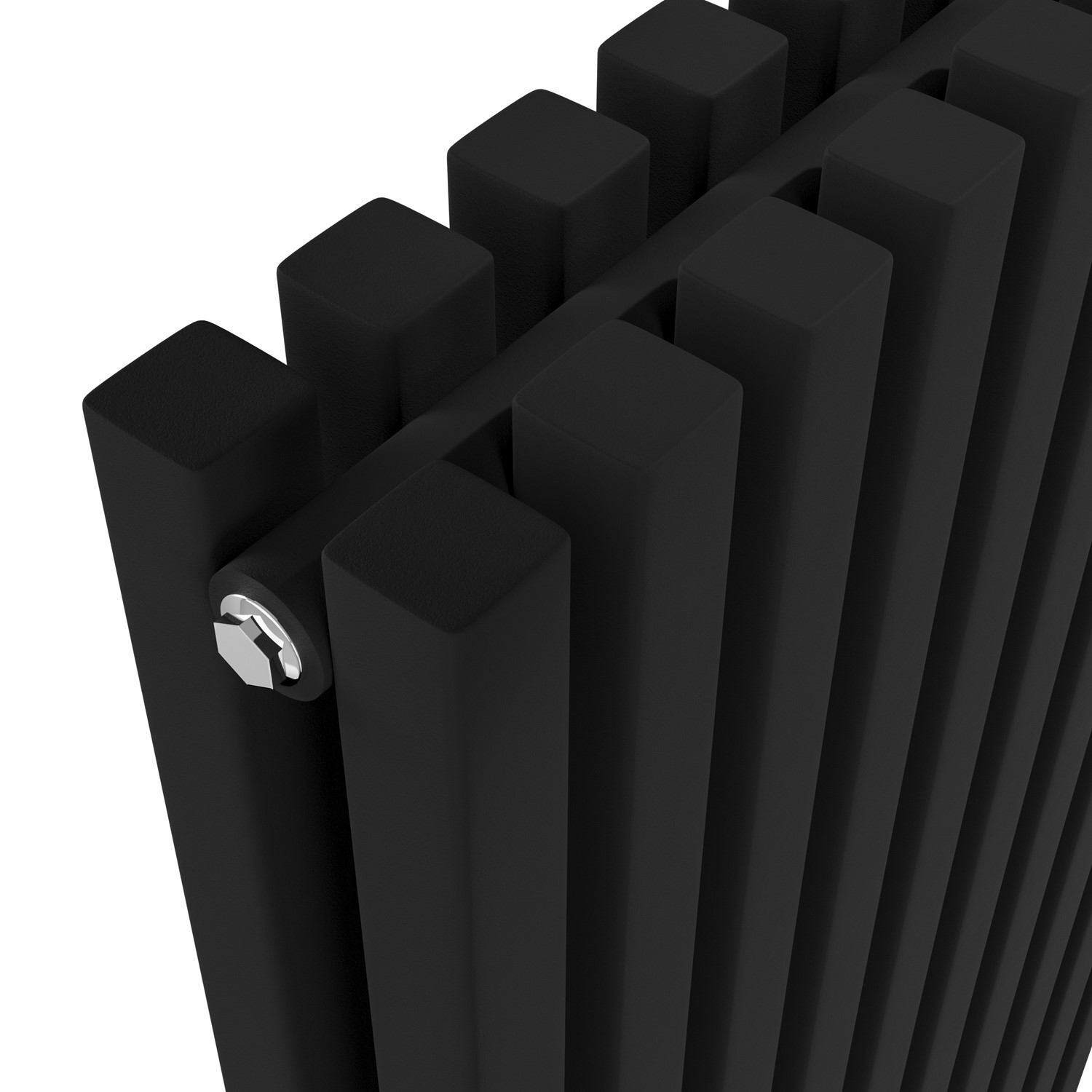 Ravello Midnight Black Vertical Square Designer Radiator 1800x450mm ...