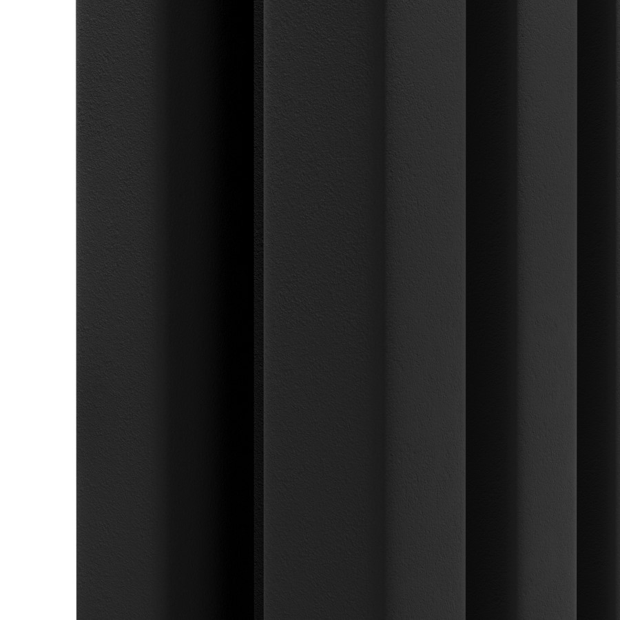 Ravello Midnight Black Vertical Square Designer Radiator 1800x450mm Double Panel 5357 BTU