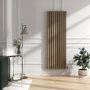 Sorrento Beige grey Vertical Oval Designer Radiator 1800x590mm Double Panel 6229 BTU
