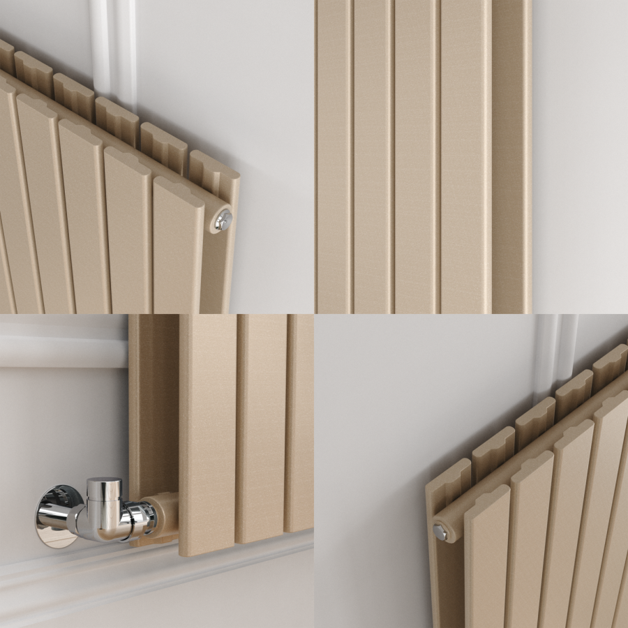 Riace Cleopatra Vertical Flat Designer Radiator 1800x680mm Double Panel 6947 BTU