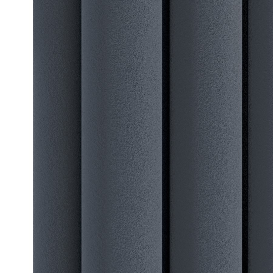 Sorrento Anthracite Vertical Oval Designer Radiator 1800x590mm Double Panel 6229 BTU