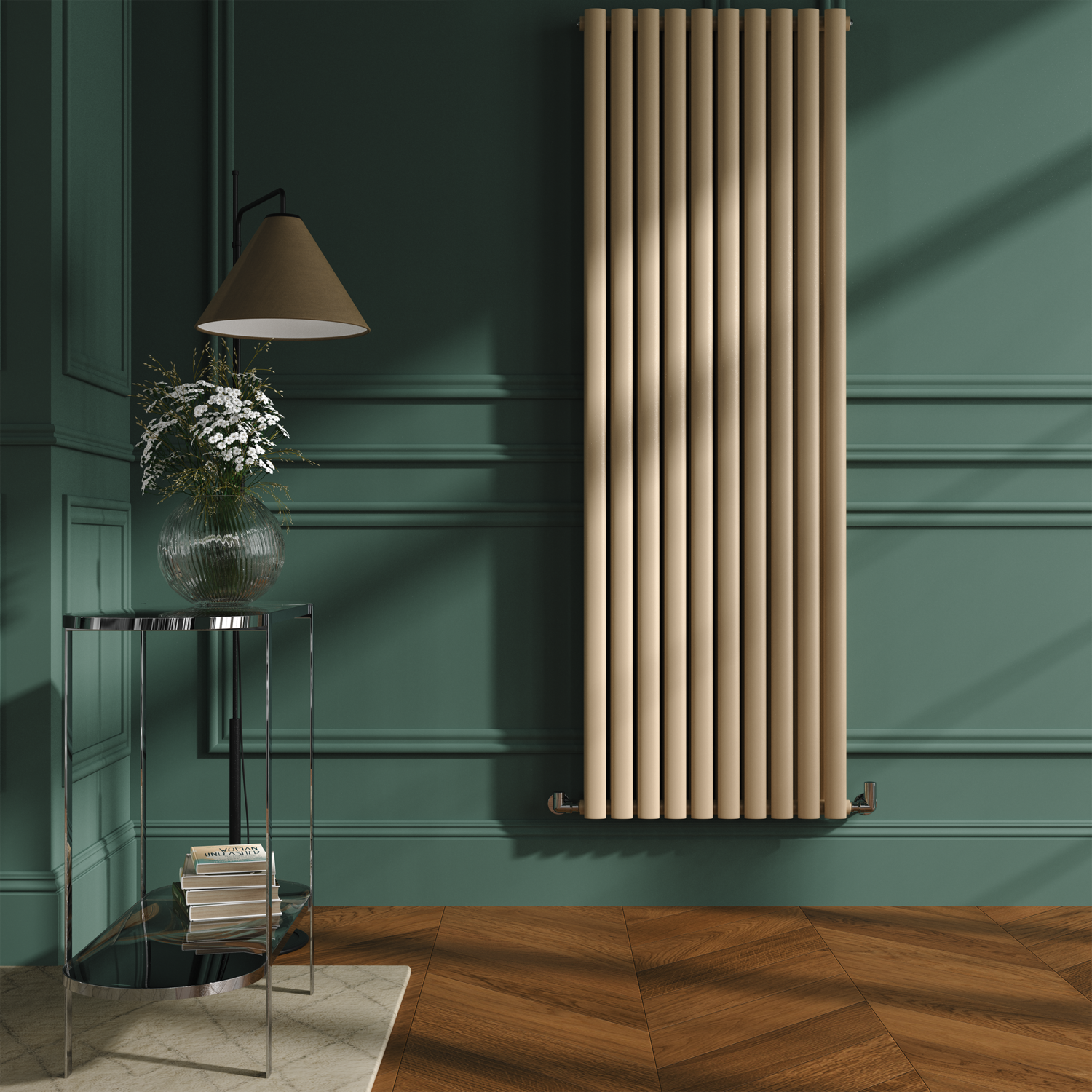 Reference Image Radiator Brown Sorrento Elk brown Vertical Oval Designer Radiator 1800x590mm Double ...