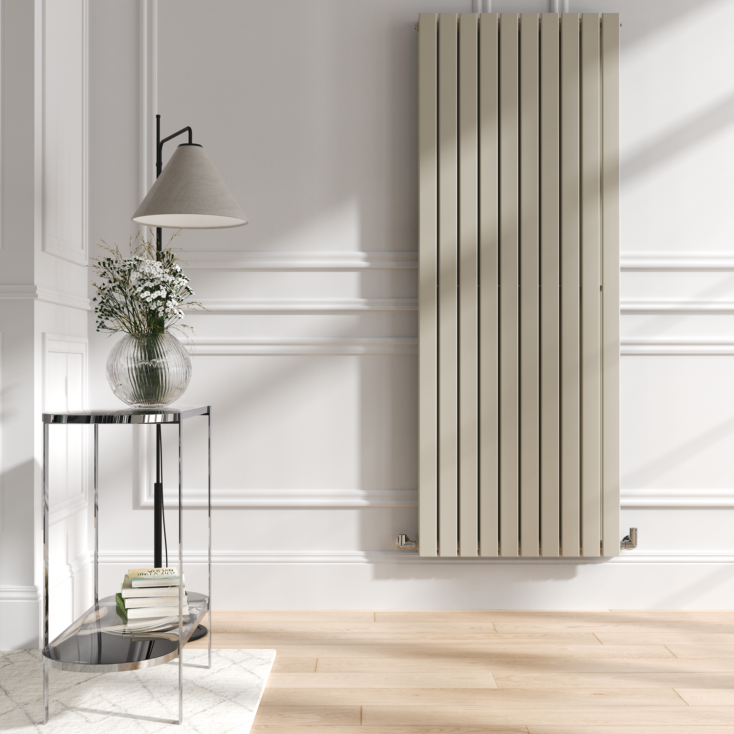 Riace Linen Vertical Flat Designer Radiator 1800X680mm Double Panel 6947 Btu