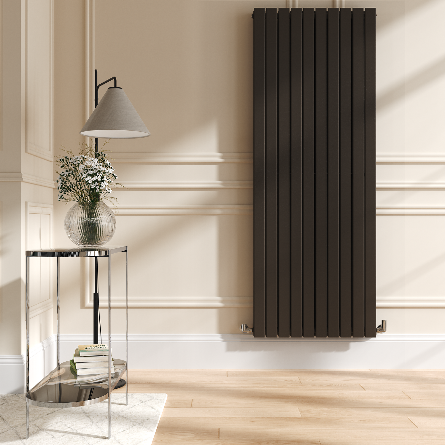 Riace Russet Vertical Flat Designer Radiator 1800X680mm Double Panel 6947 Btu